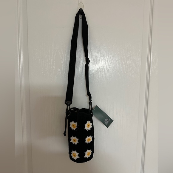 wild fable Handbags - Wild Fable Black Floral Crochet Crossbody Bag Perfect to hold water bottle